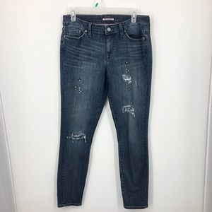 Tommy Hilfiger Jeans Distressed Jeans with Sequin Patches Size 4